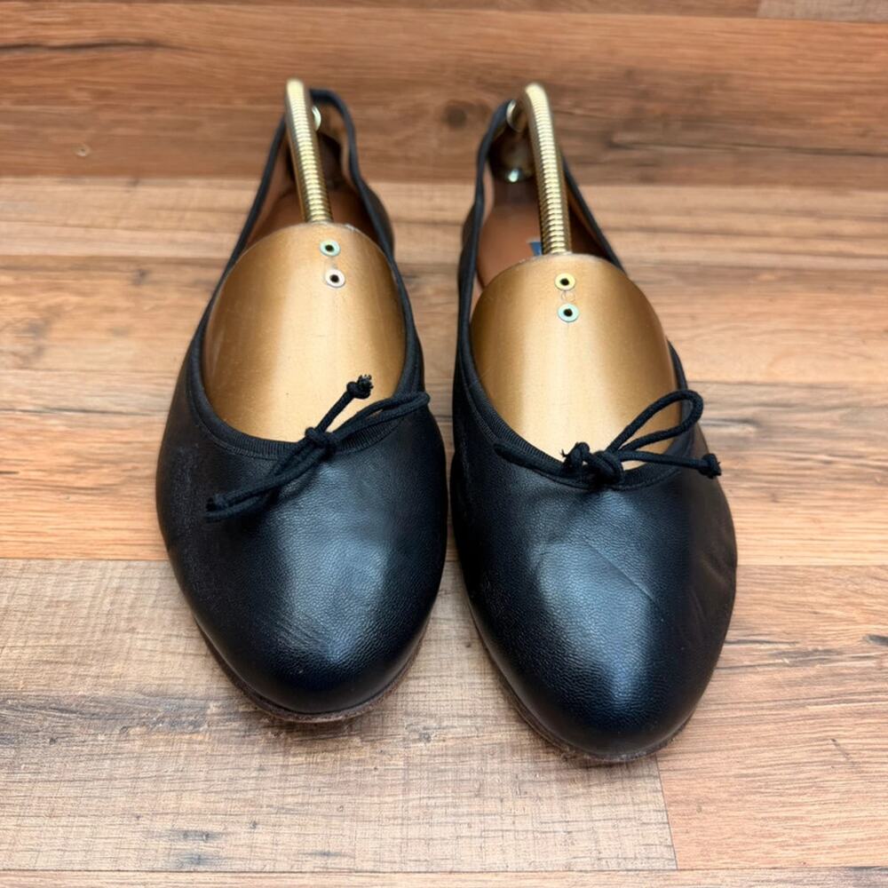 Margaux men size 13 Eu44 Black Leather Ballet Flats Bow Round Toe Slip On - Picture 2 of 7